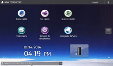 Ilustração da tela do painel de operação