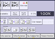 Ilustração da tela do painel de operação