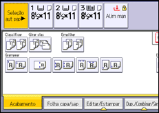 Ilustração da tela do painel de operação
