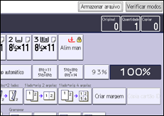 Ilustração da tela do painel de operação