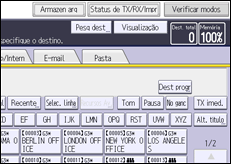 Ilustração da tela do painel de operação