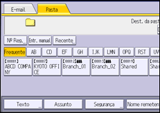 Ilustração da tela do painel de operação