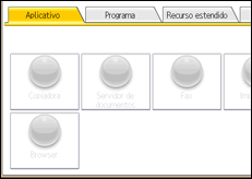 Ilustração da tela do painel de operação