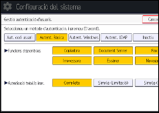 Il·lustració de pantalla del panell d'operacions