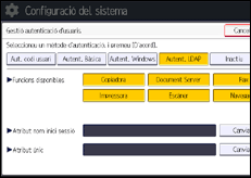 Il·lustració de pantalla del panell d'operacions