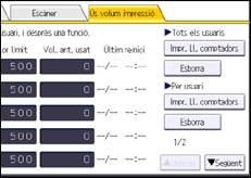 Il·lustració de pantalla del panell d'operacions