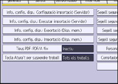Il·lustració de pantalla del panell d'operacions