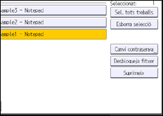 Il·lustració de pantalla del panell d'operacions