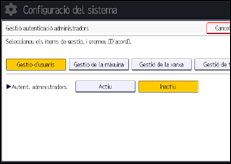 Il·lustració de pantalla del panell d'operacions