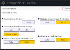 Il·lustració de pantalla del panell d'operacions