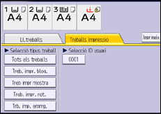 Il·lustració de pantalla del panell d'operacions