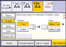 Il·lustració de pantalla del panell d'operacions