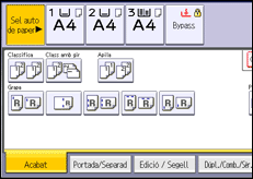Il·lustració de pantalla del panell d'operacions