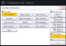 Il·lustració de pantalla del panell d'operacions