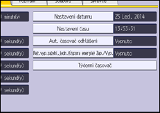 Ilustrace displeje ovládacího panelu