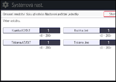 Ilustrace displeje ovládacího panelu