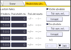 Ilustrace displeje ovládacího panelu