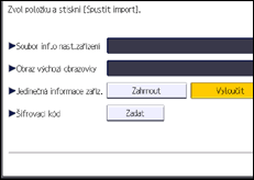 Ilustrace displeje ovládacího panelu