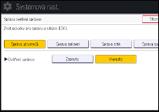 Ilustrace displeje ovládacího panelu