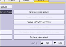 Ilustrace displeje ovládacího panelu