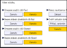 Ilustrace displeje ovládacího panelu