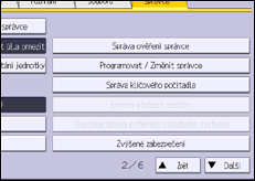 Ilustrace displeje ovládacího panelu
