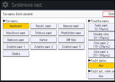 Ilustrace displeje ovládacího panelu