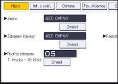 Ilustrace displeje ovládacího panelu