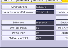 Illustration af skærmbilledet på betjeningspanelet