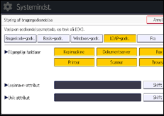 Illustration af skærmbilledet på betjeningspanelet