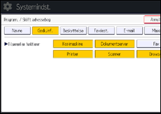 Illustration af skærmbilledet på betjeningspanelet