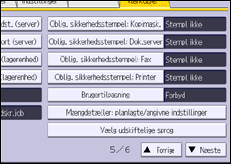 Illustration af skærmbilledet på betjeningspanelet