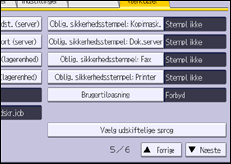 Illustration af skærmbilledet på betjeningspanelet