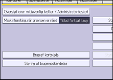 Illustration af skærmbilledet på betjeningspanelet