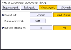 Illustration af skærmbilledet på betjeningspanelet