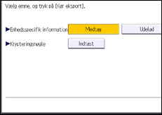 Illustration af skærmbilledet på betjeningspanelet