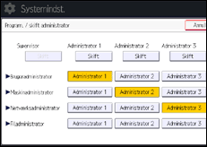 Illustration af skærmbilledet på betjeningspanelet