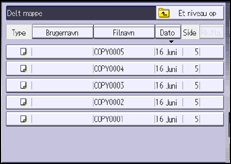 Illustration af skærmbilledet på betjeningspanelet