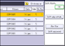 Illustration af skærmbilledet på betjeningspanelet