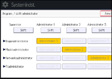 Illustration af skærmbilledet på betjeningspanelet