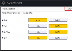 Illustration af skærmbilledet på betjeningspanelet