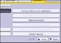 Illustration af skærmbilledet på betjeningspanelet