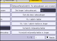 Illustration af skærmbilledet på betjeningspanelet