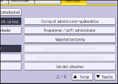 Illustration af skærmbilledet på betjeningspanelet