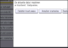 Illustration af skærmbilledet på betjeningspanelet