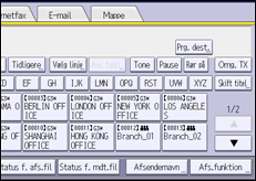 Illustration af skærmbilledet på betjeningspanelet