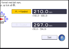 Illustration af skærmbilledet på betjeningspanelet