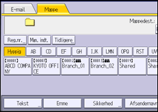 Illustration af skærmbilledet på betjeningspanelet