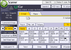 Illustration af skærmbilledet på betjeningspanelet