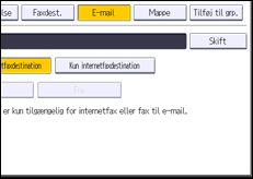 Illustration af skærmbilledet på betjeningspanelet